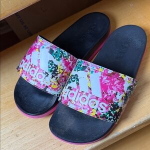 Adidas Multicolor Floral Slides